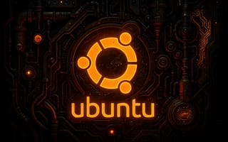 Картинка ubuntu, Technology, Dark, Futuristic, Operating System, Neon logo