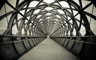 Картинка bridge, France, Passerelle de La Gare, black and white, La Roche Sur Yon, Christophe Gobin