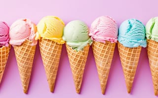 Картинка colorful, мороженое, ice cream, рожок, cone