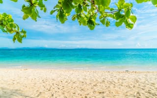 Картинка песок, море, beach, пляж, sea, summer, лето, небо