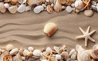 Картинка песок, пляж, sand, texture, beach, ракушки