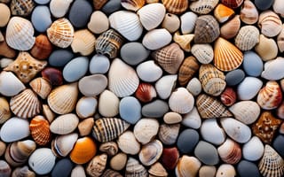 Картинка песок, пляж, камни, texture, beach, ракушки