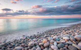 Картинка море, волны, пляж, берег, waves, галька, небо, лето