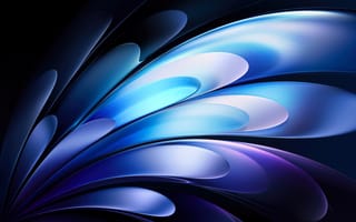 Картинка Dark, Blue, Abstract, Design, Feathers, Digital Art