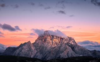 Картинка закат, гора, Италия, Italy, mountain, sunset, простор, space