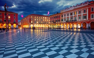 Картинка Площадь Массена, Nice, Ницца, Place Massena, France, Франция, площадь, здания