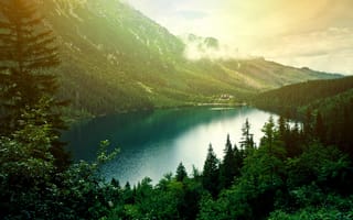 Картинка forest, landscape, lake, mountains, nature