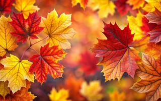 Картинка осень, листья, клен, colorful, leaves, autumn