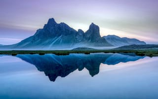 Картинка озеро, отражение, Glacier, Горный пик, Mountains Peak, reflection, lake, ледник
