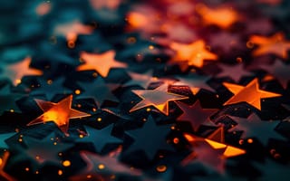 Картинка star, glow, orange, pattern