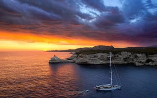 Картинка Франция, France, Bonifacio, Бонифачо, Корсика, Corsica Day, Corsica, Sunset