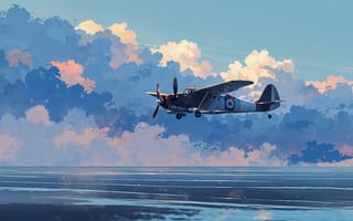 Картинка plane, uplifting, overca, propeller, soaring