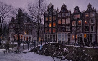 Обои Амстердам, Let it snow in the Amsterdam, снег
