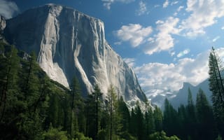 Картинка forest, sky, clouds, landscape, nature, mountains