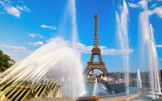 Картинка Eiffel Tower and Fountain, France, Paris