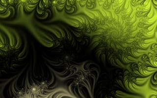 Картинка абстракция, фантазия, чёрное, узоры, зелёное