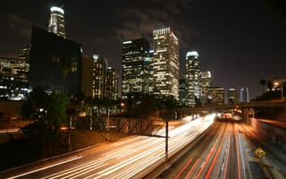Картинка шоссе, ночь, здания