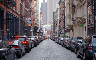 Картинка SOHO, машины, New York City, улица, здания, Mercer Street