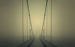 Картинка туман, дорога, мост