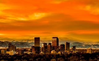 Обои Денвер, skyline, панорама, Denver, Colorado, Колорадо