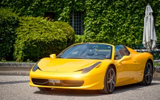 Картинка Yellow, Paul Rodrigues, Castle, 458, Cabriolet, Ferrari, Spider, Supercar