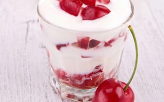 Картинка вишня, berries, yogurt, черешня, cocktail, cherry, milkshake, десерт
