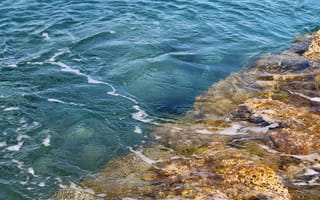 Картинка море, волны, синий, камни, вода, природа