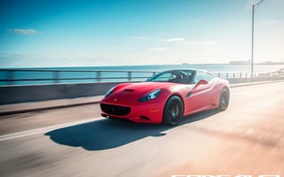 Картинка дорога, Ferrari, авто, Matte Red, auto, машина, Concavo, Wheels, California
