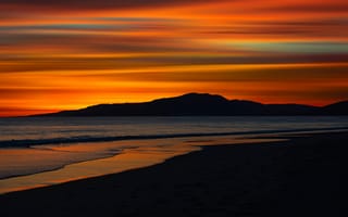 Картинка Serenity, закат на пляже, Tarifa, Andalusia