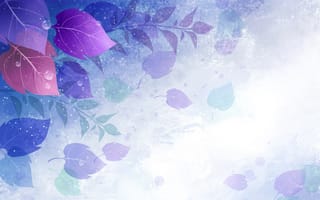 Картинка листья, вектор, круги, фиолетовый