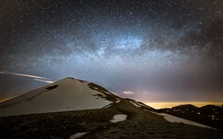 Картинка снег, Италия, Umbria, Умбрия, Milky Way, snow, Italy, млечный путь
