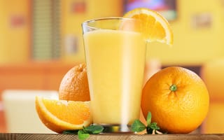 Картинка cloves, дольки, апельсиновый сок, mint, orange, мята, апельсины, orange juice