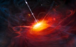 Картинка квазар, выброс, ULAS J1120 0641