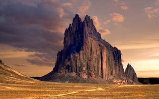 Картинка горная порода, rock formation, Shiprock Peak, Нью-Мексико, desert, пустыня, New Mexico