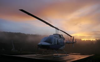 Картинка Morning, Jungle, Chopper, PNG, Scene, Helicopter, Sunrise, Bell, 206, Longranger