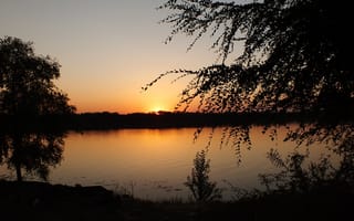Картинка вода, солнце, закат, Волга