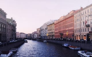 Картинка город, туман, Санкт-Петербург, мойка, Saint-Petersburg, река, каналы, Питер