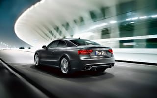 Картинка quattro, ауди, RS5, coupe, ночь, скорость, дорога, Audi