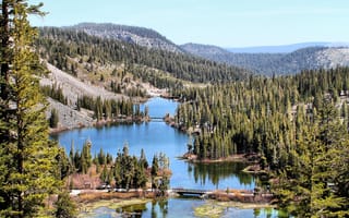 Картинка California, лес, горы, озеро, Mammoth Lakes