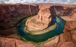 Картинка Horseshoe Bend, меандр, США, штатАризона, Подкова, плавный изгиб русла реки Колорадо, каньон Глен