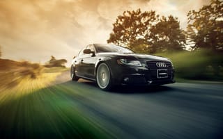 Картинка движение, Audi A4 B8, Ronaldo Stewart, Vossen Wheels, black, скорость