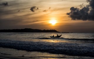 Картинка закат, море, Sri Lanka, пейзаж