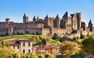 Обои Франция, Castle of Carcassonne, замок, дома, город