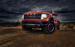 Картинка автомобилей, Ford, красный, Photoshop