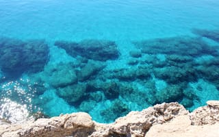Картинка море, вода, бирюзовый, лазурь, Cyprus, blue lagoon, голубая лагуна, clean water, beach, turquoise, Кипр