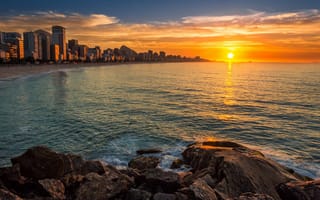 Картинка восход, Бразилия, Леблон, Рио-де-Жанейро