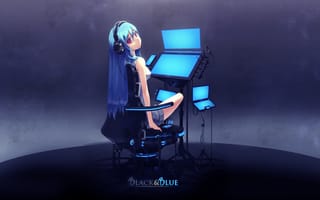 Картинка Hatsune Miku, Vocaloid, наушники