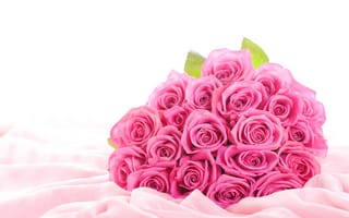 Картинка цветы, букет, ткань, шелк, лучшие, шикарный, листки, заставки для рабочего стола, hd, розовые розы, розовые цветы, розы, бутоны