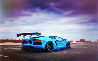 Картинка LP700-4, Blue Shark, Aventador, Liberty Walk Performance, Lamborghini