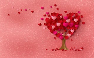 Картинка дерево, love, tree, сердце, сердечки, heart, romantic